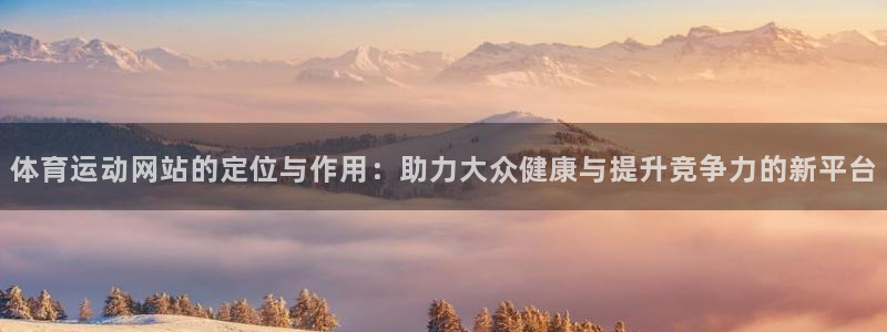 体育运动网站的定位与作用：助力大众健康与提升竞争力的新平台